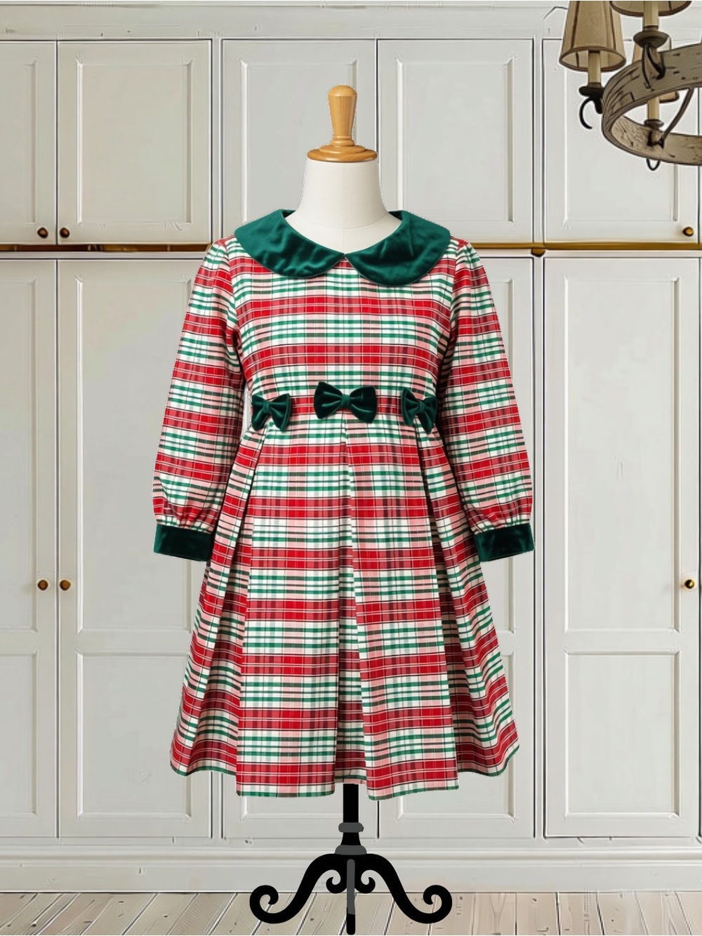 NWT & VTG Strasburg Children 100% Silk Plaid Dress